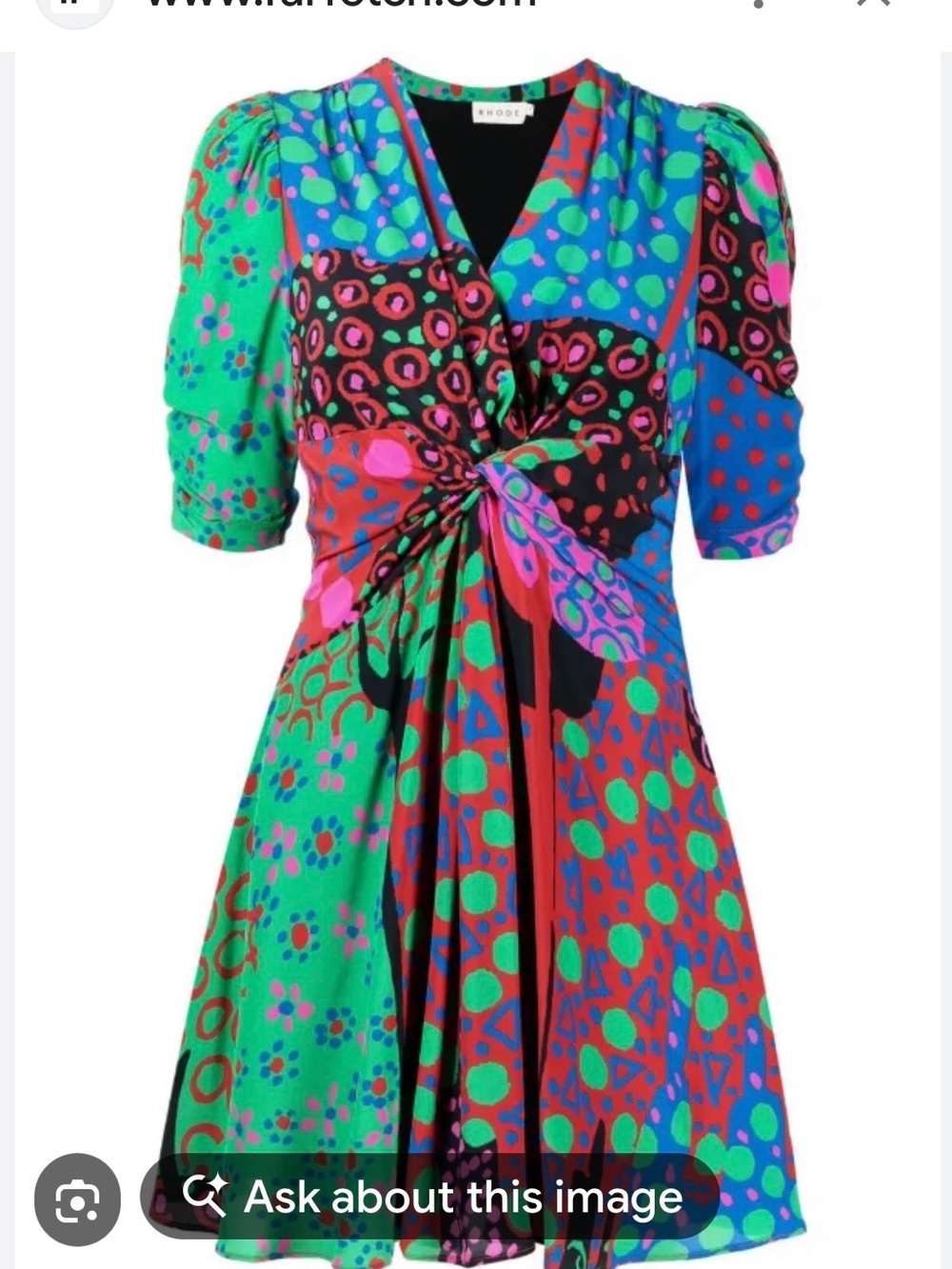 RHODE Multi-Color Twist-Knot Midi Dress